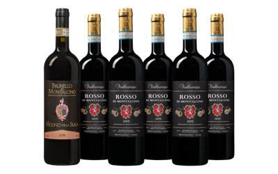Toscaanse Topwijnen (1x Brunello di Montalcino & 5 x Rosso di Montalcino) Toscaanse Topwijnen (1x Brunello di Montalcino & 5 x Rosso di Montalcino)