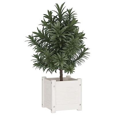 VidaXL Plantenbakken 2 st 31x31x31 cm massief grenenhout wit