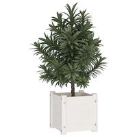 VidaXL Plantenbakken 2 st 31x31x31 cm massief grenenhout wit - thumbnail