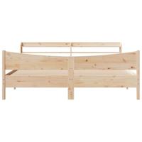 Bedframe met hoofdbord massief grenenhout 200x200 cm - thumbnail