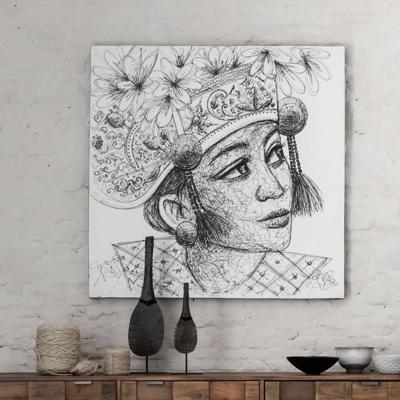 MUST Living Wandpaneel 'Balinese Girl Kadek' 100 x 100cm