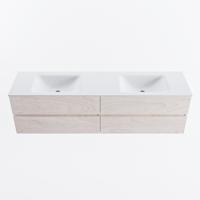 MONDIAZ VICA 180cm badmeubel onderkast Underlayment 4 lades. Wastafel CLOUD dubbel zonder kraangat, kleur Talc. - thumbnail