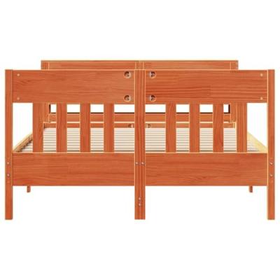 Bedframe zonder matras massief grenenhout wasbruin 120x200 cm
