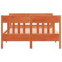 Bedframe zonder matras massief grenenhout wasbruin 120x200 cm - thumbnail
