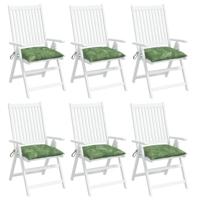 VidaXL Stoelkussens 6 st bladpatroon 40x40x7 cm stof - thumbnail