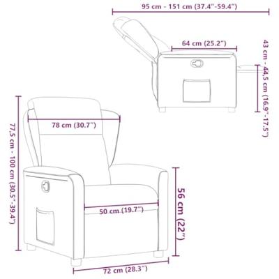 Fauteuil verstelbaar stof donkerbruin