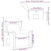 Fauteuil verstelbaar stof donkerbruin - thumbnail