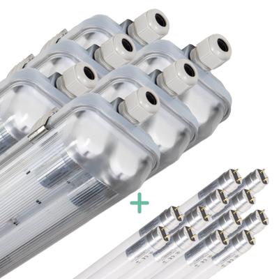 6 PACK - LED's Light Dubbele LED TL lamp 60 cm - compleet met LED buizen - Binnen en buiten - 2200 lm - 2x6W - 4000K - 185lm/w - Energielabel B