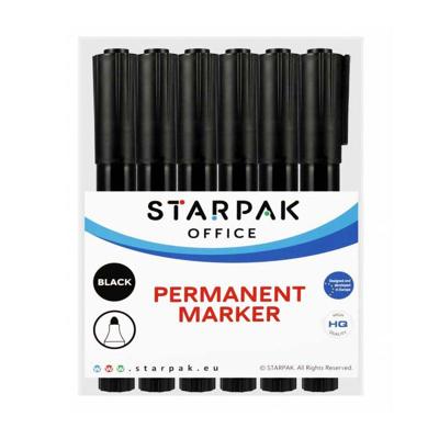Permanent Stift Rond Zwart, 12st.