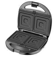 Adler AD 3040 sandwich maker 1200 W Zwart, Grijs - thumbnail