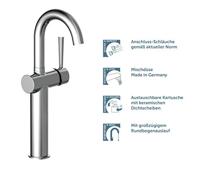 Wastafel Mengkraan Schutte Cornwall Chroom Verhoogd - thumbnail