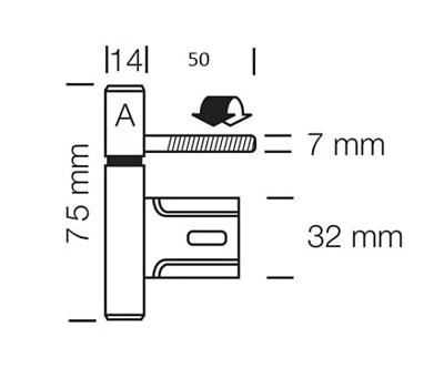DX Inboorpaumelle 14mm voor stalen montagekozijnen Polynorm - zwart DX Inboorpaumelle 14mm voor stalen montagekozijnen Polynorm - zwart