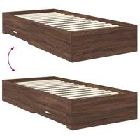 Bedframe met hoofdeinde Bruin Eiken 75 x 190 cm Bewerkt hout - thumbnail