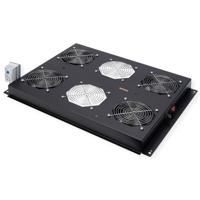 ROLINE 19-inch dakventilatorunit 4 ventilatoren , Thermostaat zwart - thumbnail