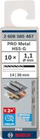 Bosch Accessoires Metaalboren HSS-G, Standard 1,1 x 14 x 36 mm 10st - 2608585467 - thumbnail