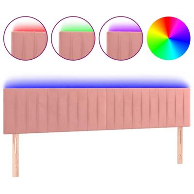 Hoofdbord LED 180x5x78/88 cm fluweel roze
