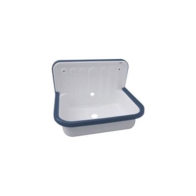 Uitstortgootsteen Alape 51x36 cm met Rand en Overloop Plaatstaal Wit