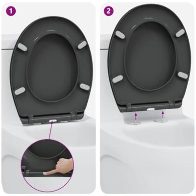 VidaXL Toiletzitting antraciet 47 x 37 x 4 cm duroplast VidaXL Toiletzitting antraciet 47 x 37 x 4 cm duroplast