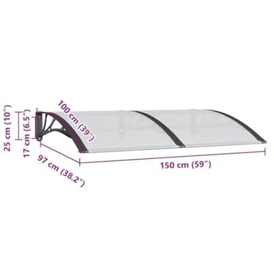 VidaXL Deurluifel 150x100 cm polycarbonaat zwart