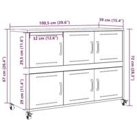 Dressoir 100,5x39x72 cm staal mosterdgeel - thumbnail
