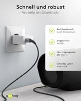 goobay USB-C > USB-C textielkabel met metalen aansluitingen - thumbnail