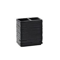 Tandenborstelhouder Sapho Quadrotto Vrijstaand 11.5x10.2x6.2 cm Polyresin Zwart Sapho - thumbnail