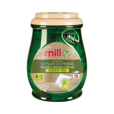 MILL ECO 2k universele wascapsules 2-in-1 groene thee 70 stuks (verpakking van 4 stuks)