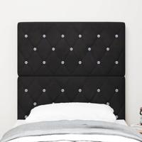 Fluwelen Hoofdbord Geruit met hoofdeinde Zwart 80 cm Fluweel - thumbnail