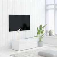 vidaXL Tv-meubel 80x34x30 cm spaanplaat hoogglans wit - thumbnail