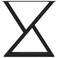 Eettafelpoten 2 st 80x(72-73,3) cm staal zwart - thumbnail