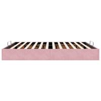 Ottoman bedframe zonder matras 200x200 cm fluweel roze - thumbnail