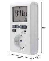 Sygonix SY-3057190 Stopcontact-schakelklok Digitaal Weekprogramma 3680 W IP20 Countdown-functie, Timer-functie - thumbnail