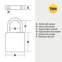 Sleutelslot Yale Rechthoekig Zwart - thumbnail
