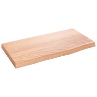 Wandschap 40x20x2 cm behandeld massief eikenhout lichtbruin - thumbnail