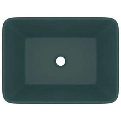 VidaXL Wastafel 41x30x12 cm keramiek mat donkergroen