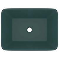 Wastafel 41x30x12 cm keramiek mat donkergroen - thumbnail