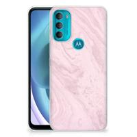 Motorola Moto G71 5G | TPU | Siliconen hoesje | Marble Pink - Origineel Cadeau Vriendin - thumbnail