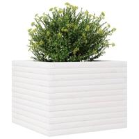 Plantenbak 60x60x46 cm massief grenenhout wit - thumbnail