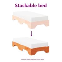 Bedframe zonder matras stapelbaar wasbruin 90x190 cm hout - thumbnail