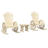 3-delige Loungeset massief vurenhout - thumbnail