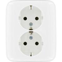 Bush Jaeger Wandcontactdoos dubbel RA wit Bush J. 4691842 - thumbnail