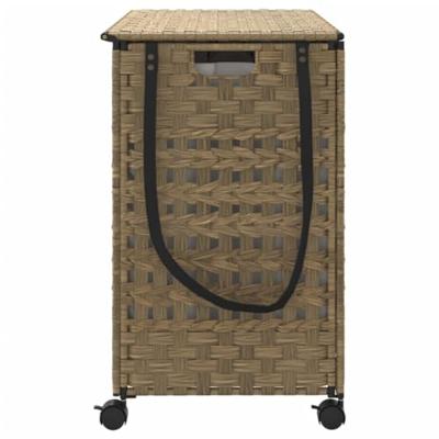 VidaXL Wasmand op wielen 66x35x60 cm rattan