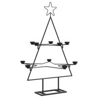 Kerstdecoratie kerstboom 75 cm metaal zwart - thumbnail