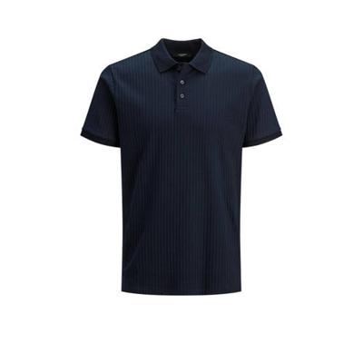 JACK & JONES PREMIUM regular fit polo Isaac met textuur donkerblauw