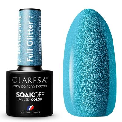 Claresa uv/led gellak 5ml full glitter 7 blue
