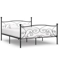 Bedframe met lattenbodem metaal zwart 180x200 cm - thumbnail
