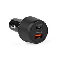 Autolader | 3,0 A | USB (QC 3.0) / USB-C | Power Delivery 30 W | Zwart - thumbnail