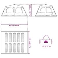 Koepeltent 10-persoons snelontgrendeling grijs en oranje - thumbnail