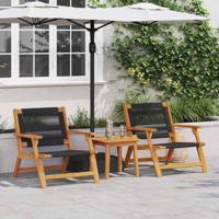 Tuinstoelen met Tafel 3 pcs Zwart 45 x 45 x 40 cm - thumbnail