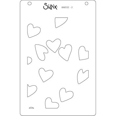 Sizzix • layered stencils a6 mark making hearts 4pcs